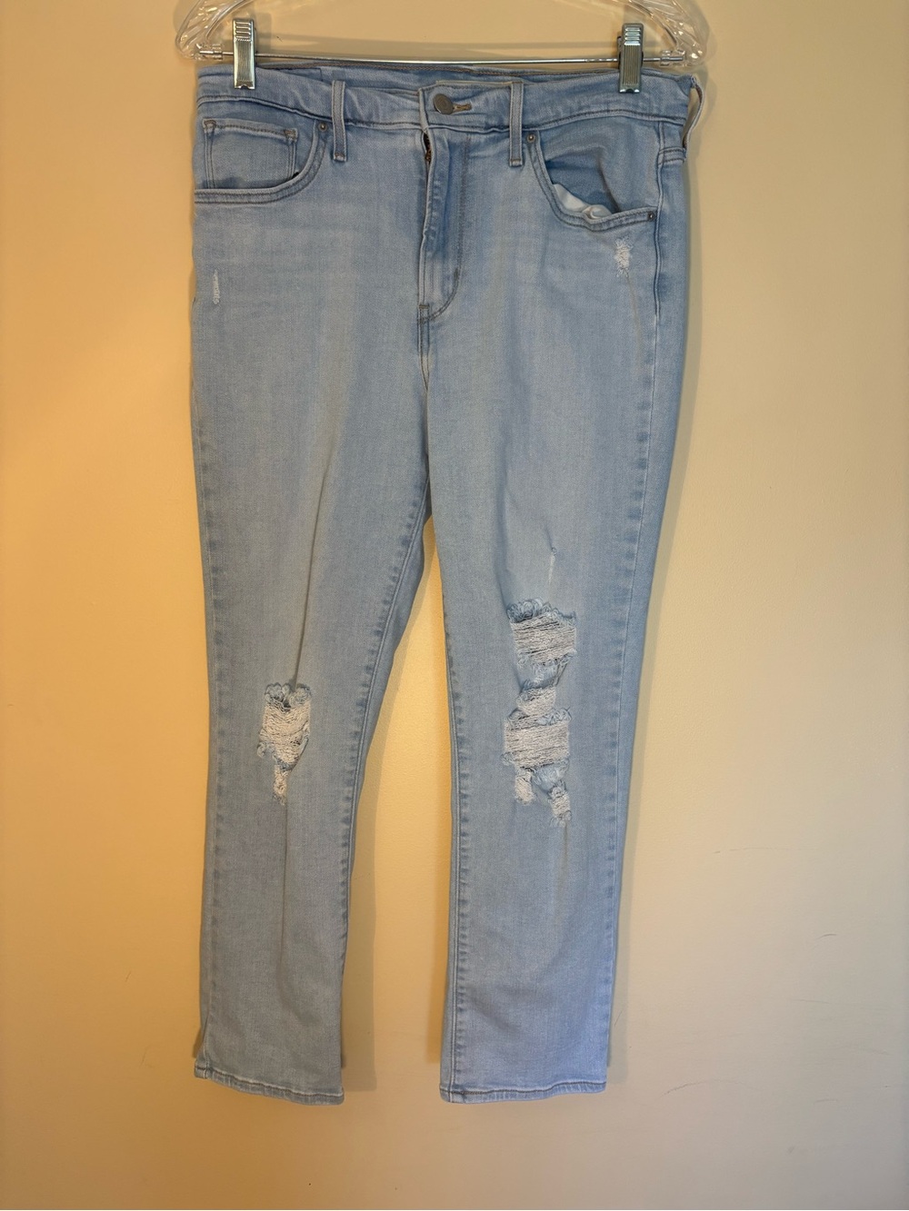 Levi's Light Blue Distressed Ankle Jeans